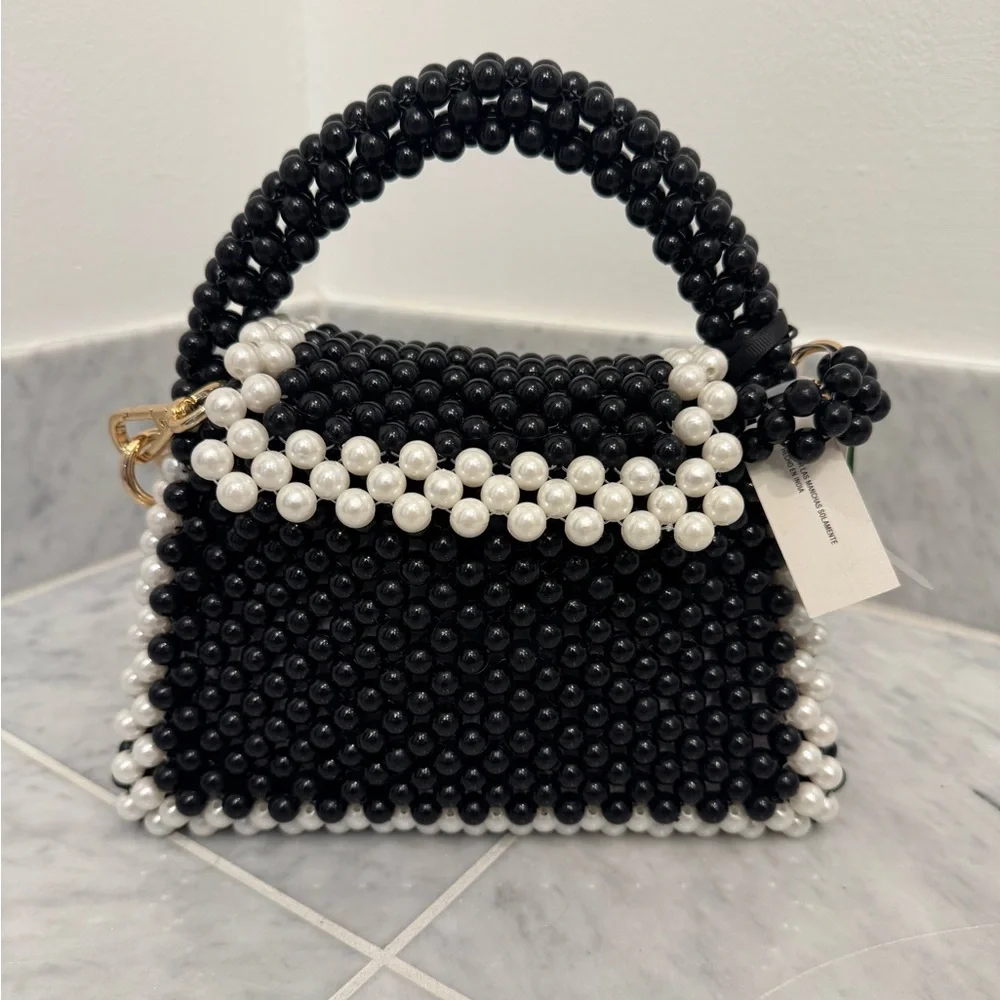 Kate Spade x Target Black and White Beaded Handbag - Picture 2 of 8